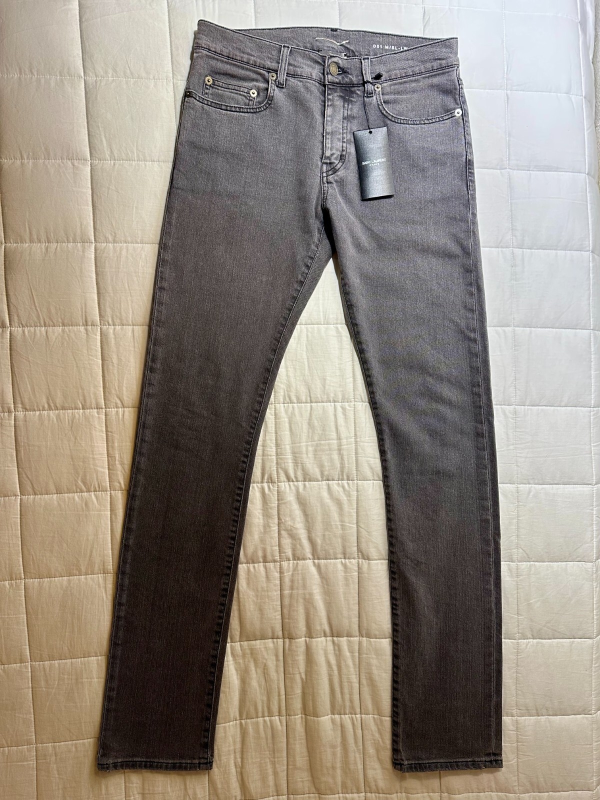 SAINT LAURENT DENIM FW15 GRIGIO LAVATO SLIM FIT D01 HEDI SLIMANE