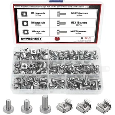 Cage Nuts and Screws, 60Set Square Hole Hardware Cage Nuts & Mounting Screws ...