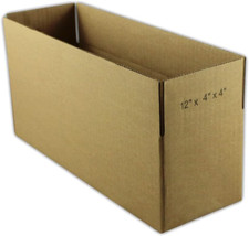 25 12x4x4 Corrugated Cardboard Packing Boxes Mailing Moving Shipping Box Cartons