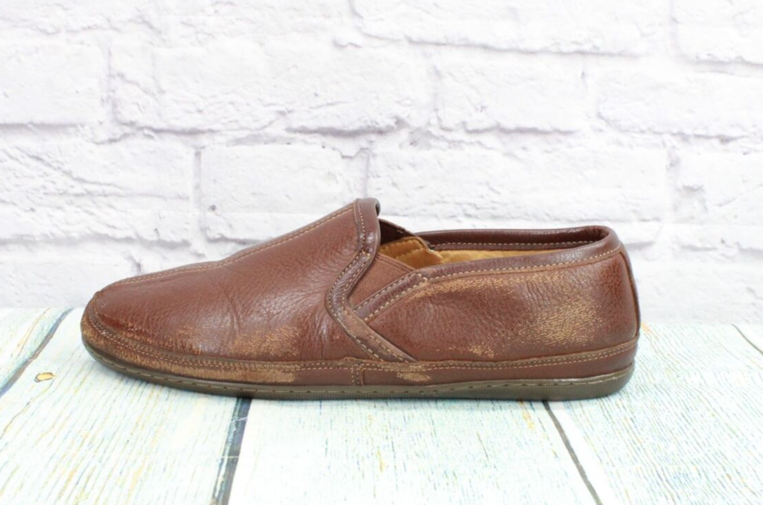 LL Bean Men's Elkhide Leather Scuffs Indoor Outdoor Rubber Sole