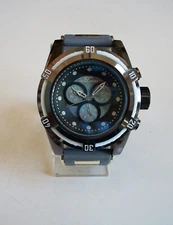 MEN'S TECNO SPORT HEMATITE, GRAY & GOLD SILICONE BAND HIP HOP FASHION WATCH