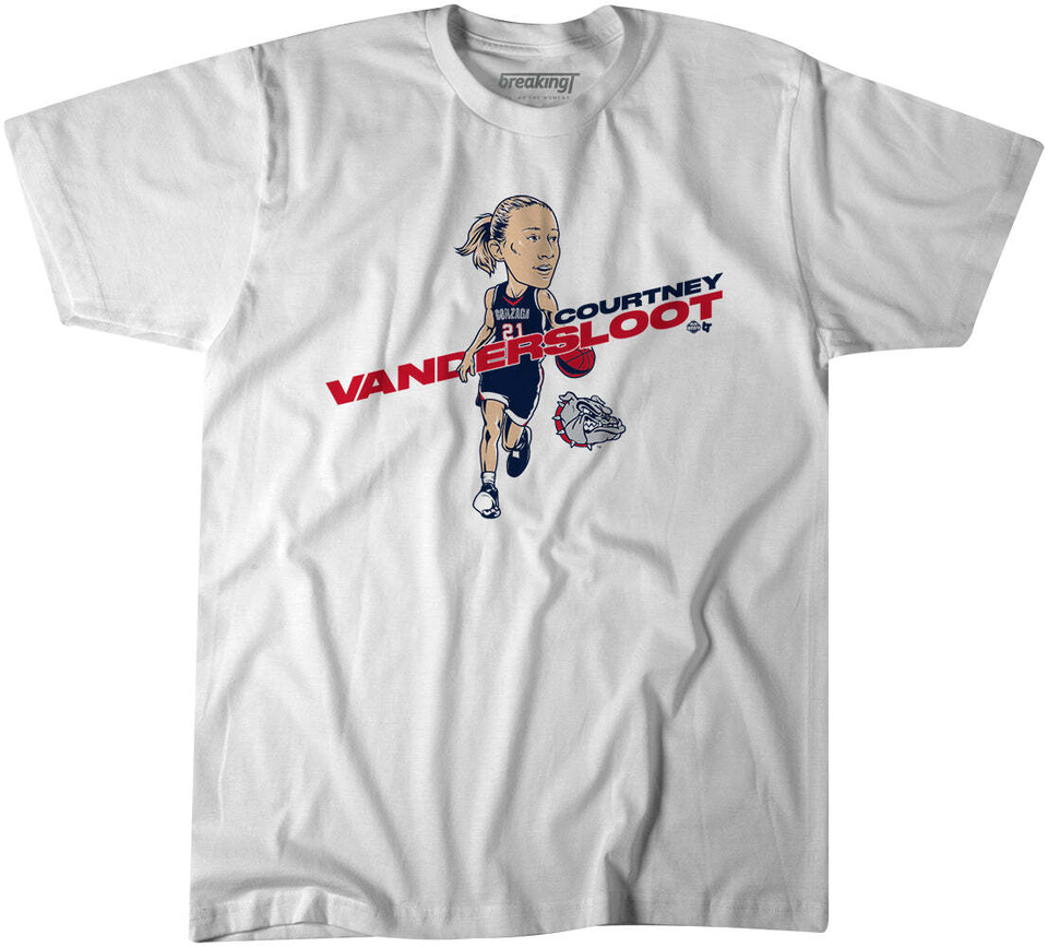 GONZAGA BASKETBALL: COURTNEY VANDERSLOOT CARICATURE T-SHIRT