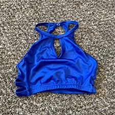 Shiny Royal Blue Bra Crop Top Dance Yoga Cheer Body Wrappers Premiere Medium