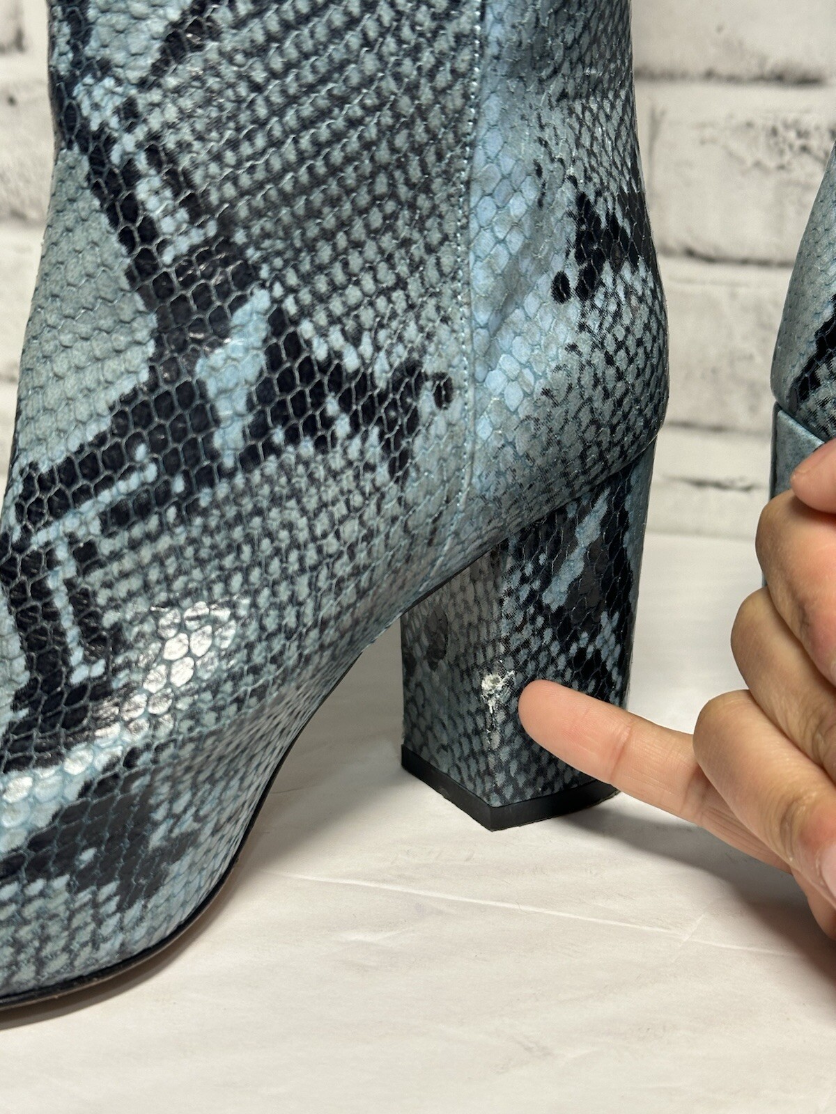 Paris Texas Knee High Boots Womens Sz 37 Blue Lea… - image 4