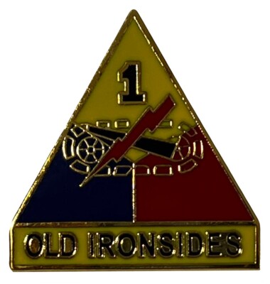 1st Armored Division Old Ironsides Motorcycle Hat Cap Lapel Pin M-129