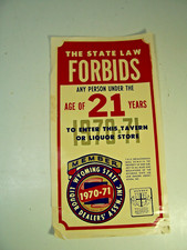 Vtg, WYOMING paper Notice/Sign 1970 71 Legal Drinking Age in Wyoming Is 21 years