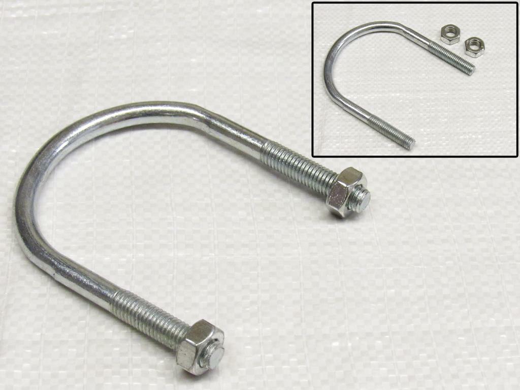 12MM x 140MM Zinc Plated 'U' Bolt With 2 Hex Nuts - Clamp Pipe Tube Marine