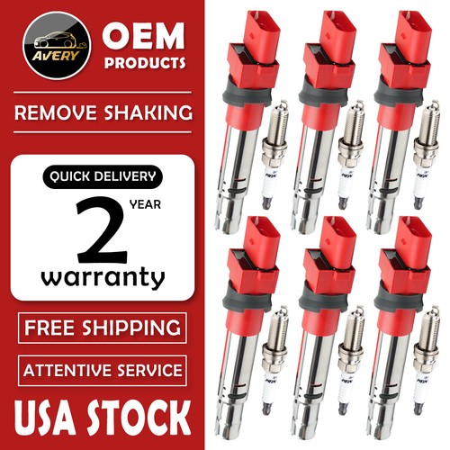 6 Ignition Coils + 6 Spark Plugs For Audi A3 Q7 VW Touareg Passat Eos