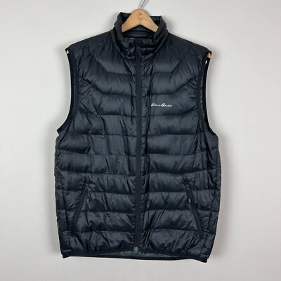 Eddie Bauer First Ascent Goose Down Vest Mens Medium Black