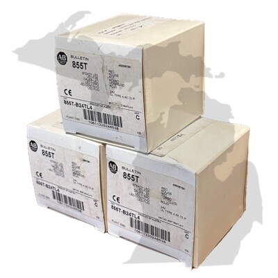 3 NEW ALLEN BRADLEY 855T-B24TL4 /C RED STEADY LED STACK LIGHTS 855TB24TL4