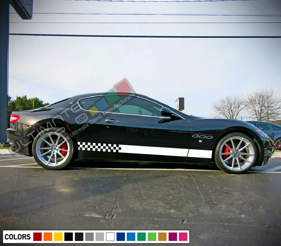 Juego de luces de labios a rayas para Maserati Granturismo calcomanía gráfica afinación lateral Foto 2 de 4