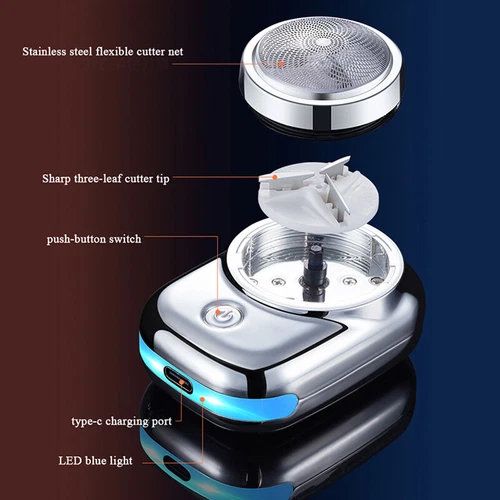 2PCS Electric Razor for Men MINI-SHAVE PORTABLE ELECTRIC SHAVER USB Rechargeable - Picture 4 of 6