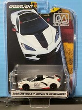 1/64 GREENLIGHT 2020 CHEVROLET CORVETTE C8 STINGRAY WHITE ROAD AMERICA