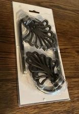 NIB Leaf Bronze Oil Rubbed Metal Drapes/Curtains Hold-Back Hooks Set Of 2
