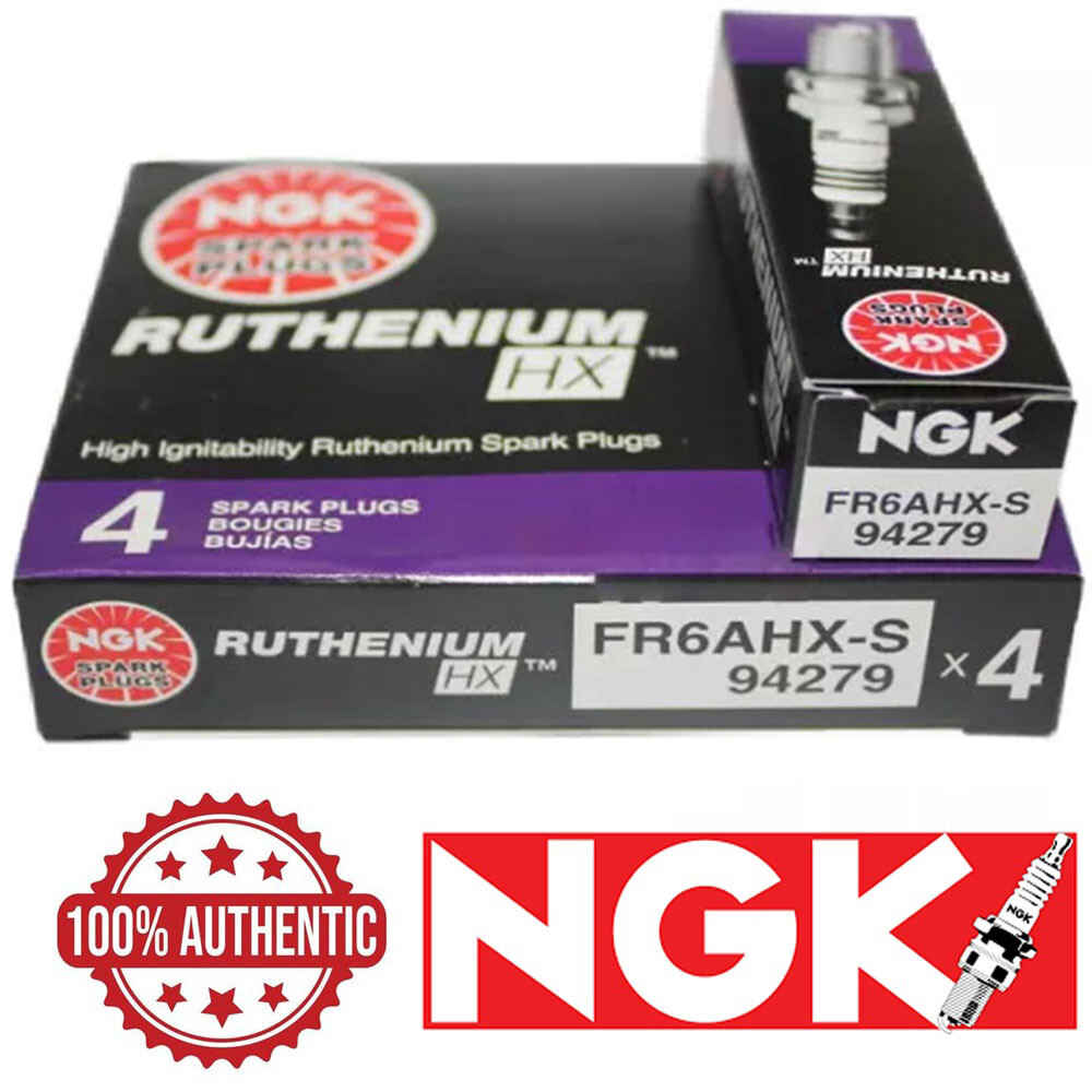 Genuine NGK Ruthenium HX Spark Plugs FR6AHX-S / 94279 Set of 4