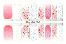 Spring Floral Chunky Glitter Nail Polish Strips / Nail Wraps / Nail Stickers