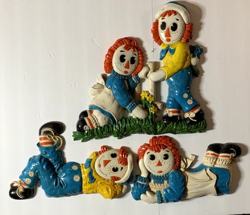 Set Of 3 Vintage Raggedy Ann & Andy wall figures. 1977. Bobbs-Merrill Company. - Picture 3 of 9