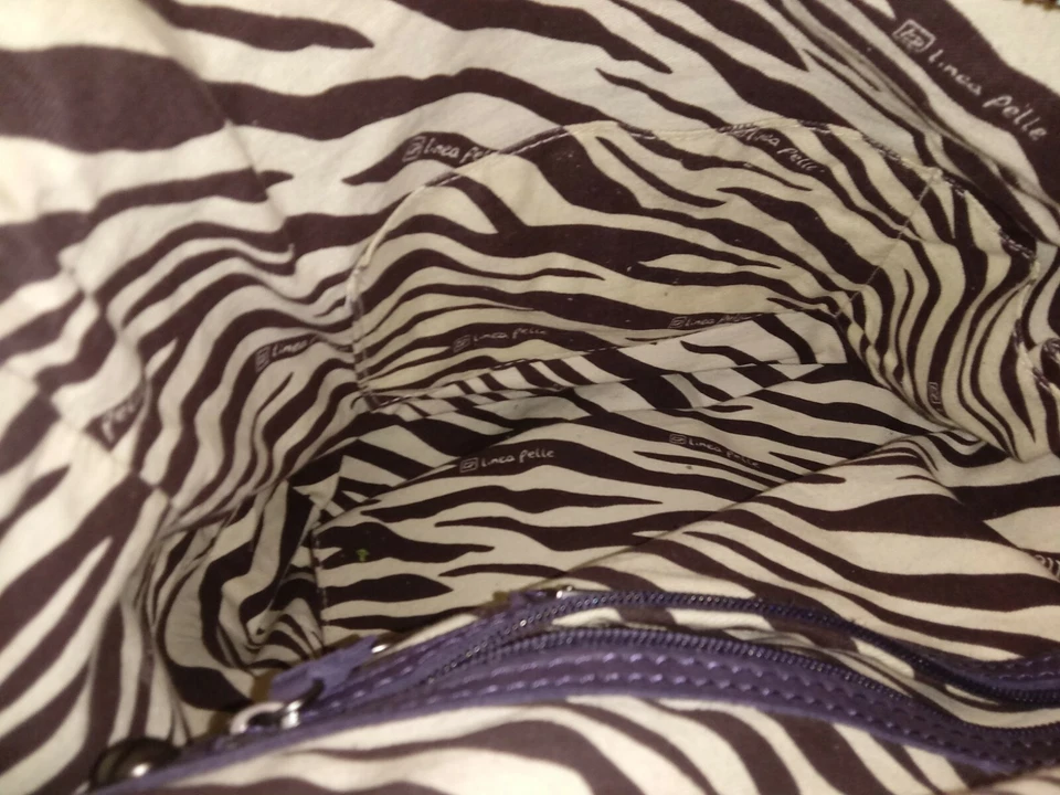 Linea Pelle Dylan Cuero Genuino Bolso de Hombro Cartera Bolso de Mano Berenjena Foto 4 de 4