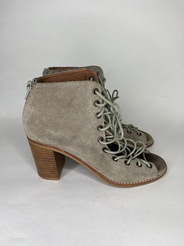 Jeffrey Campbell Cors Mujer Peep-Toe Botas Tobillo Con Cordones Tacón Bloque Talla 7 Foto 3 de 4