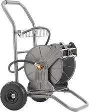 Giraffe Tools Heavy Duty Garden Hose Reel Cart with Wheels Metal/Stainless Steel