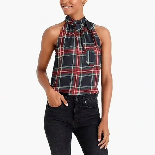 NWT J. Crew Size 4 Black Tartan Plaid 