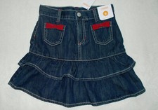 New Gymboree Girls Tiered Jean Skirt with Red Bow NWT 6 Sweet Treats Vintage