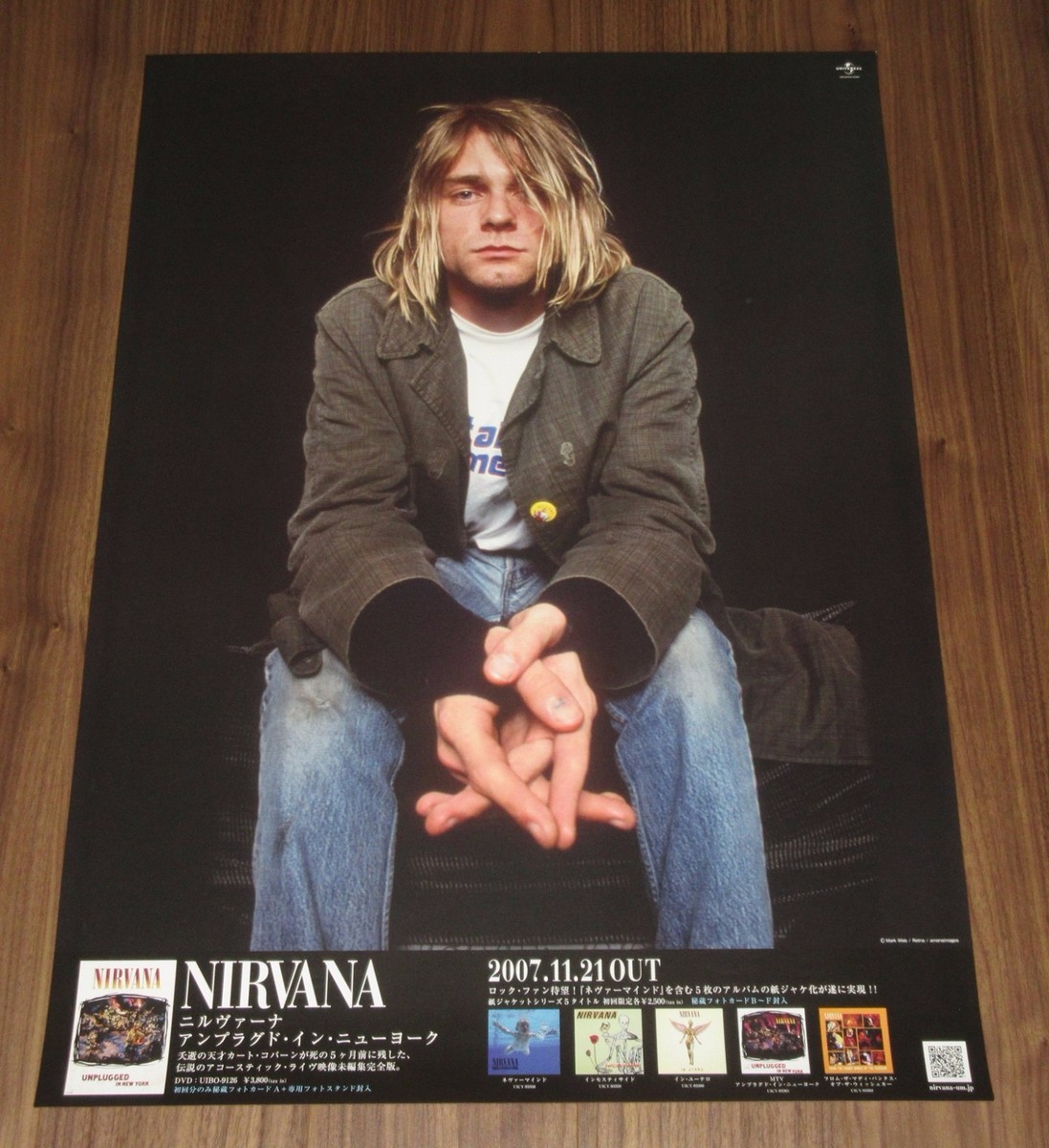 $0 ship! NIRVANA Japan PROMO official release POSTER Kurt Cobain