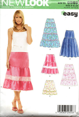 New Look 6565 Multi Tiered Skirts With Length Variations Sewing