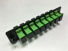 LGX SC Adapter Panel w/8 SC Simplex Singlemode APC Adapters Black