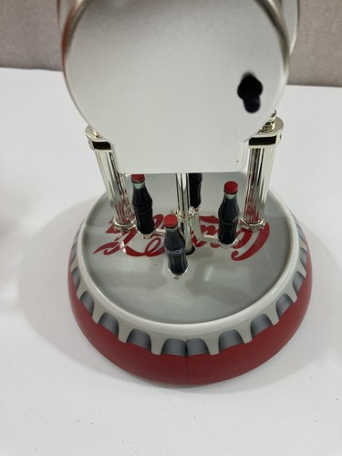 Coca-Cola Anniversary Clock 7"H w/Box rotating coke bottles - Picture 5 of 6