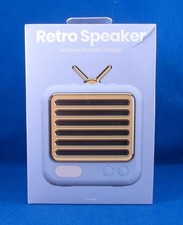 RETRO SPEAKER Wireless Bluetooth Portable BLUE  GOLD Design