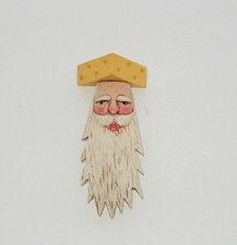 Green Bay Packers Cheesehead Święty Mikołaj Ornament Boże Narodzenie Ręcznie rzeźbione drewno
