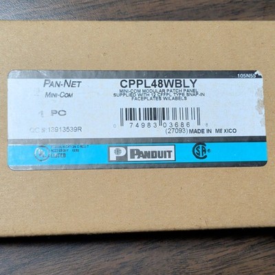 Panduit Mini-Com CPPL48WBLY 48-Port Modular Patch Panel 2U 19'' Snap-In Black 