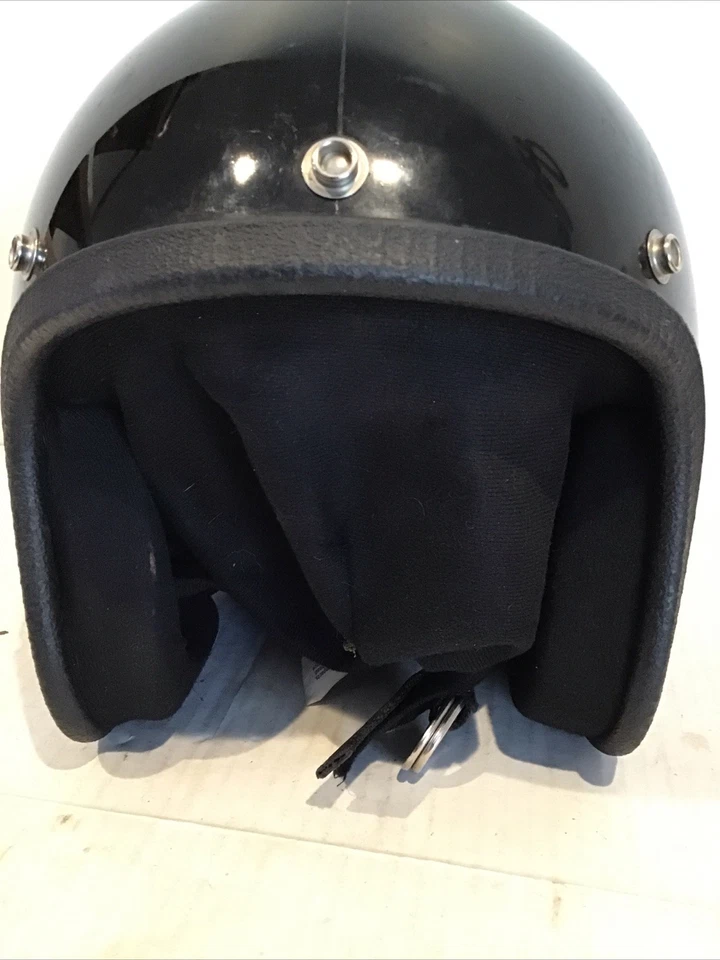 Vintage 1987 Ski-Doo Snowmobile Helmet Model 100 sz Medium Black Stripes - Image 2 of 4