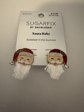 Sugarfix Drink and Be Merry BaubleBar Santa Earrings NEW