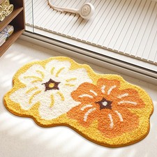 Floral Bathroom Mat Cute Rug Super Absorbent Non Slip Machine Wash 31x20 Inch