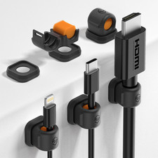 Magnetic Cable Clips 6 Pack, Cord Organizer for Desk, Black
