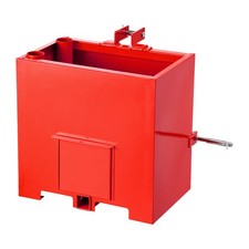 3-Point Category 1 Tractor Ballast Box, 800 lbs, 5 ft , 2" Hitch, Red