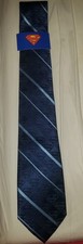 New DC Superman Stripe Pattern Blue Silk Men's Tie