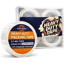 Heavy Duty Packing Tape, Clear 3.1 Mil Thick, Strong Hold for Box Shipping  ...