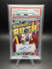 2024 Topps Chrome Rookie Rush Auto Bo Nix True Red Refractor /5 PSA 9 Broncos