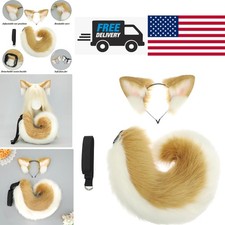 Realistic Animal Ears Headband and Tail Set for Halloween and Cosplay Events