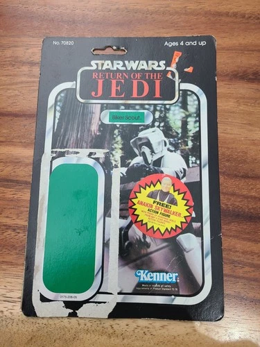 Vintage Kenner Star Wars Card Back 77 Back- ROTJ Biker Scout