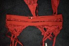 RSLove red 5 piece set lace xxl bra, panties and garters nwt — photo 5
