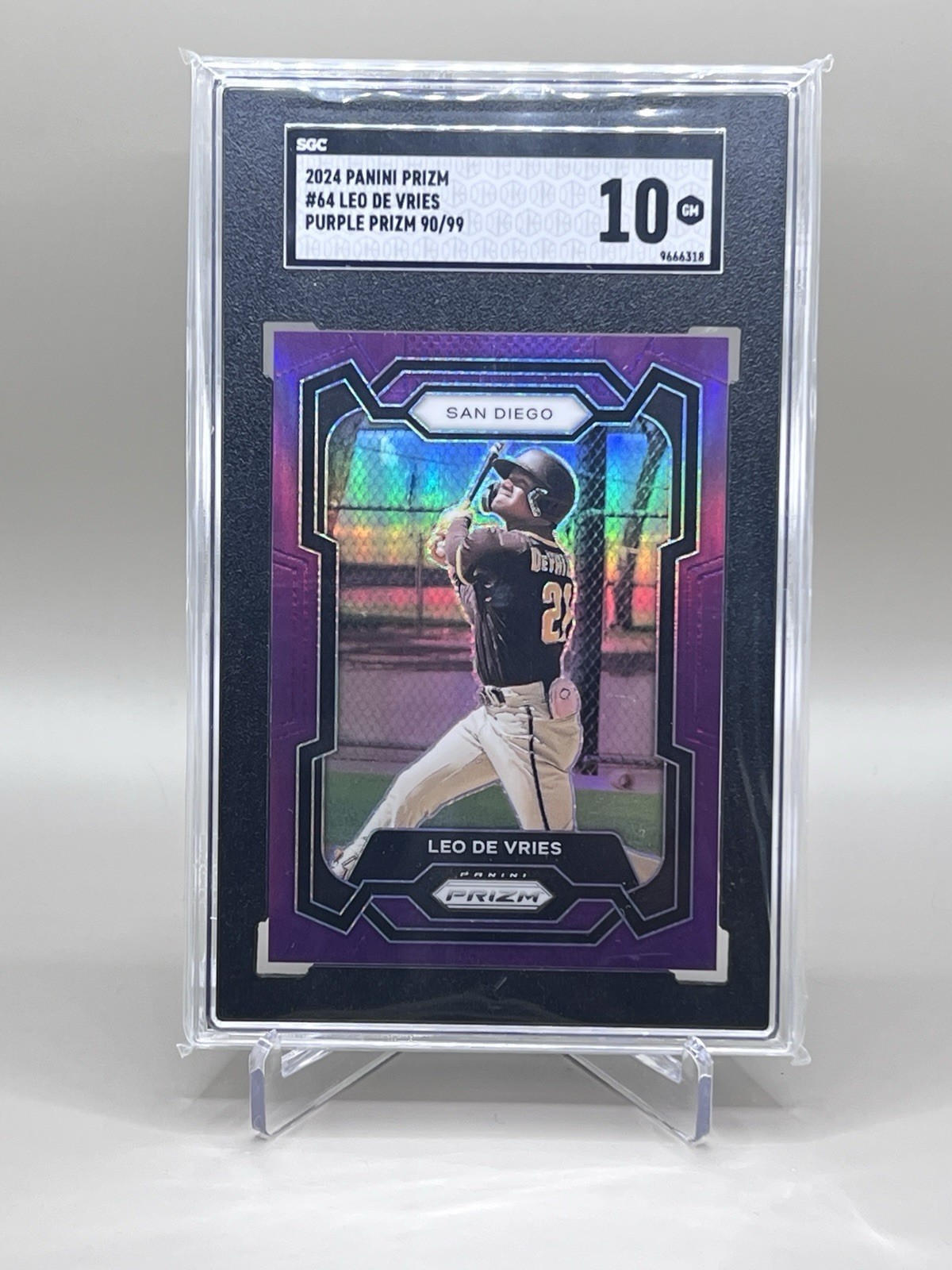 2024 Panini Prizm Leo De Vries Purple Prizm /99! SGC-10 GEM MT! MLB #4 Prospect!