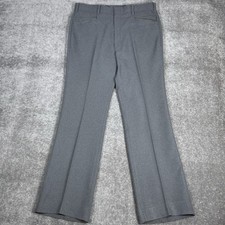 Vintage Levi's Action Slacks Men's 36x33 Gray Straight Leg Trouser Dress Pants
