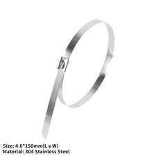 Metal Zip Ties 304 Stainless Steel Heavy Duty Cable 198-400lb 8 12 18 24 3tl