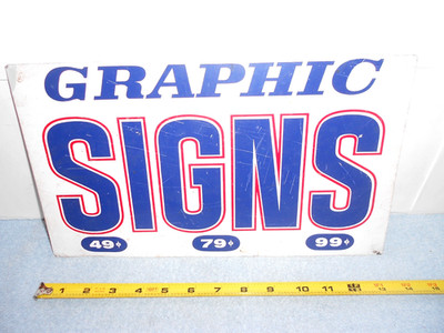 VINTAGE STORE DISPLAY SIGN FOR GRAPHIC ADV. SIGNS ALUMINUM METAL TACKER - 825 F