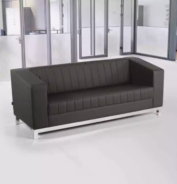 Moderne Schwarze Couch Dreisitzer Polstercouch Arbeitszimmer MöBel Luxus-image