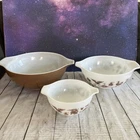 Pyrex Early American Americana Cinderella  Mixing Bowl Set #444, 443 & 441